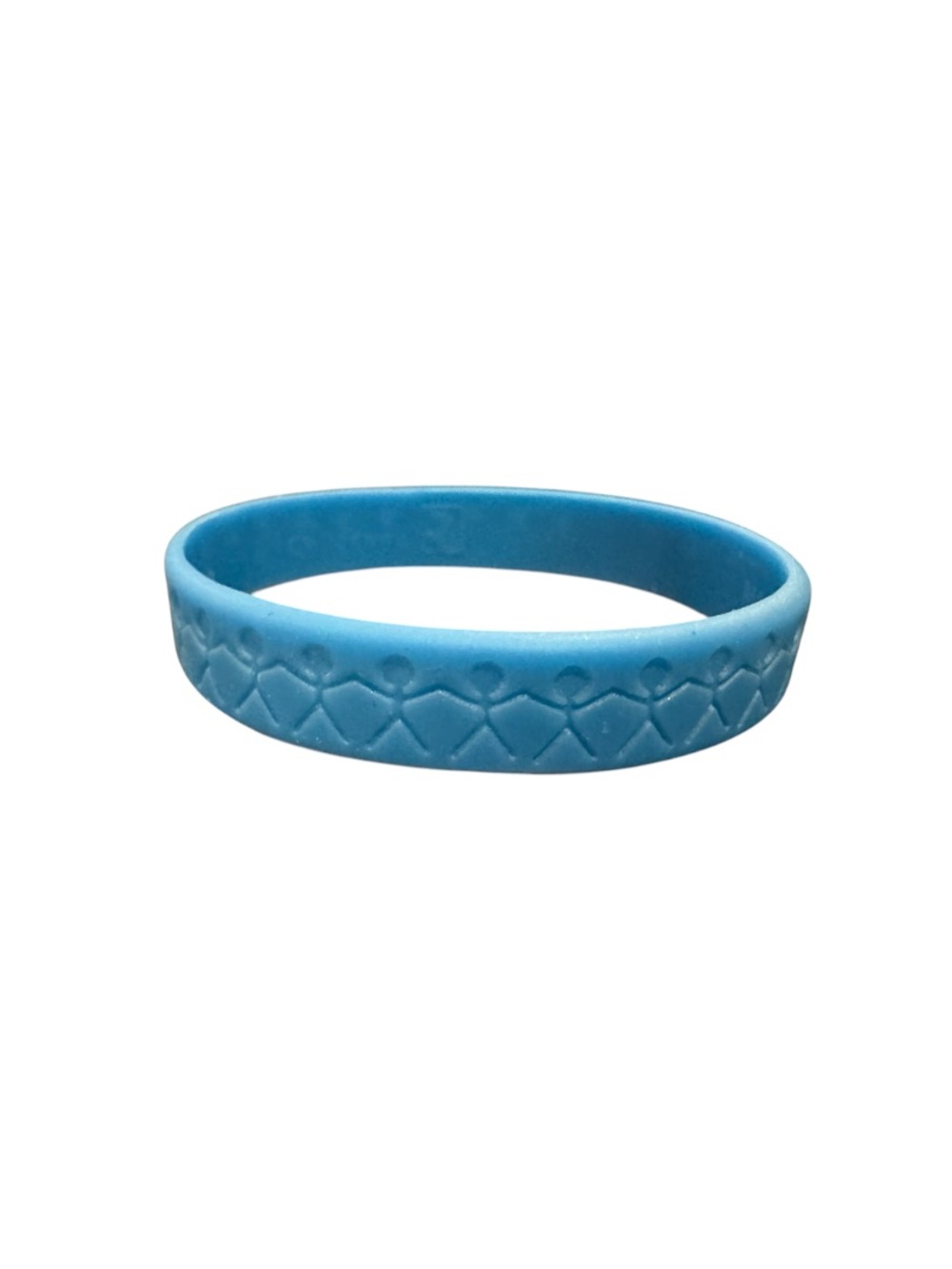 Blue Wristband with Embossed Stick Figure Pattern